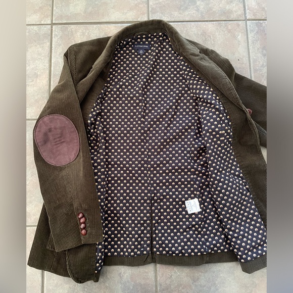 Lands End Brown/Green corduroy Women’s Blazer elbow patches Medium 10-12 - Picture 7 of 8